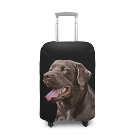Чехол для чемодана 3D с принтом Лабрадор_арт_2 в Тюмени, 86% полиэфир, 14% спандекс | двустороннее нанесение принта, прорези для ручек и колес | домашние животные | лабрадор | пес | песик | ретривер | собака | собачка