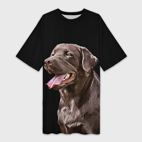 Платье-футболка 3D с принтом Лабрадор_арт_2 в Тюмени,  |  | домашние животные | лабрадор | пес | песик | ретривер | собака | собачка