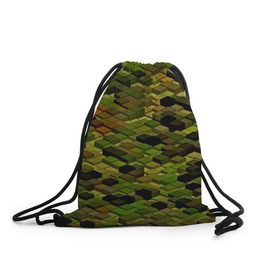 Рюкзак-мешок 3D с принтом block camouflage в Тюмени, 100% полиэстер | плотность ткани — 200 г/м2, размер — 35 х 45 см; лямки — толстые шнурки, застежка на шнуровке, без карманов и подкладки | Тематика изображения на принте: 