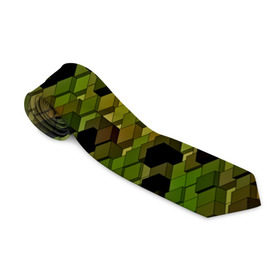 Галстук 3D с принтом block camouflage в Тюмени, 100% полиэстер | Длина 148 см; Плотность 150-180 г/м2 | 