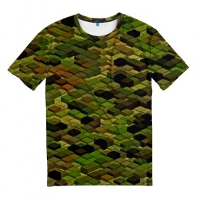Мужская футболка 3D с принтом block camouflage в Тюмени, 100% полиэфир | прямой крой, круглый вырез горловины, длина до линии бедер | Тематика изображения на принте: 