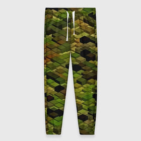 Женские брюки 3D с принтом block camouflage в Тюмени, полиэстер 100% | прямой крой, два кармана без застежек по бокам, с мягкой трикотажной резинкой на поясе и по низу штанин. В поясе для дополнительного комфорта — широкие завязки | 