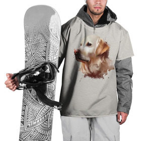 Накидка на куртку 3D с принтом Лабрадор_арт в Тюмени, 100% полиэстер |  | домашние животные | пес | ретривер | собака