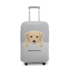 Чехол для чемодана 3D с принтом Лабрадор щенок в Тюмени, 86% полиэфир, 14% спандекс | двустороннее нанесение принта, прорези для ручек и колес | домашние животные | лабрадор | пес | песик | ретривер | собака | собачка