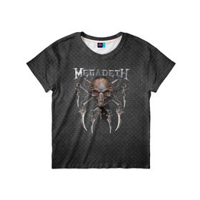 Детская футболка 3D с принтом Megadeth в Тюмени, 100% гипоаллергенный полиэфир | прямой крой, круглый вырез горловины, длина до линии бедер, чуть спущенное плечо, ткань немного тянется | megadet | megadeth | группа | дирк вербурен | дэвид эллефсон | дэйв мастейн | кико лоурейро | мегадет | мегадетх | метал | рок | трэш | трэшметал | тяжелый | хард | хардрок | хеви | хевиметал