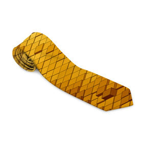 Галстук 3D с принтом gold bricks в Тюмени, 100% полиэстер | Длина 148 см; Плотность 150-180 г/м2 | geometry | геометрия | грань | кубик | кубики | мозаика | ребро | текстура | тени
