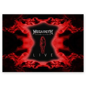 Поздравительная открытка с принтом Megadeth в Тюмени, 100% бумага | плотность бумаги 280 г/м2, матовая, на обратной стороне линовка и место для марки
 | Тематика изображения на принте: 