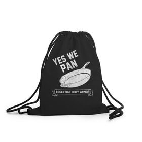 Рюкзак-мешок 3D с принтом Yes We Pan в Тюмени, 100% полиэстер | плотность ткани — 200 г/м2, размер — 35 х 45 см; лямки — толстые шнурки, застежка на шнуровке, без карманов и подкладки | pan | protection