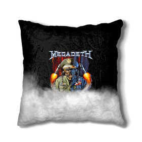 Подушка 3D с принтом Megadeth в Тюмени, наволочка – 100% полиэстер, наполнитель – холлофайбер (легкий наполнитель, не вызывает аллергию). | состоит из подушки и наволочки. Наволочка на молнии, легко снимается для стирки | megadet | megadeth | группа | дирк вербурен | дэвид эллефсон | дэйв мастейн | кико лоурейро | мегадет | мегадетх | метал | рок | трэш | трэшметал | тяжелый | хард | хардрок | хеви | хевиметал