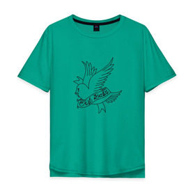 Мужская футболка хлопок Oversize с принтом Crybaby в Тюмени, 100% хлопок | свободный крой, круглый ворот, “спинка” длиннее передней части | crybaby | lil | lilpeep | peep | rap | rip | лилпип | плакса | рэп | слезы | эмо