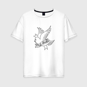 Женская футболка хлопок Oversize с принтом Crybaby в Тюмени, 100% хлопок | свободный крой, круглый ворот, спущенный рукав, длина до линии бедер
 | crybaby | lil | lilpeep | peep | rap | rip | лилпип | плакса | рэп | слезы | эмо