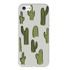Чехол для iPhone 5/5S матовый с принтом Кактус в Тюмени, Силикон | Область печати: задняя сторона чехла, без боковых панелей | cactus | кактус