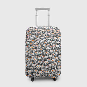 Чехол для чемодана 3D с принтом Reddit army в Тюмени, 86% полиэфир, 14% спандекс | двустороннее нанесение принта, прорези для ручек и колес | белый | гуманоид | интернет | оранжевый | паттерн | реддит | сайт | толпа