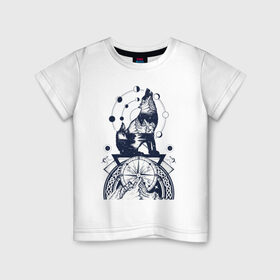 Детская футболка хлопок с принтом Сибирский хаски в Тюмени, 100% хлопок | круглый вырез горловины, полуприлегающий силуэт, длина до линии бедер | домашние животные | пес | песик | собака | собачка | хаски