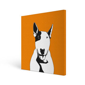 Холст квадратный с принтом Солнечнй бультерьер в Тюмени, 100% ПВХ |  | Тематика изображения на принте: бультерьер | домашние животные | пес | песик | собака | собачка