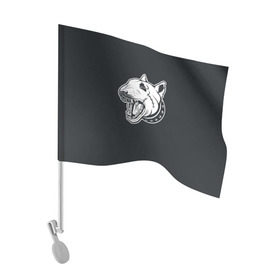 Флаг для автомобиля с принтом Опасный бультерьер в Тюмени, 100% полиэстер | Размер: 30*21 см | домашние животные | пес | собака
