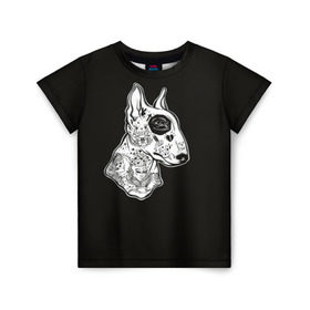 Детская футболка 3D с принтом Бультерьер_16 в Тюмени, 100% гипоаллергенный полиэфир | прямой крой, круглый вырез горловины, длина до линии бедер, чуть спущенное плечо, ткань немного тянется | домашние животные | пес | собака