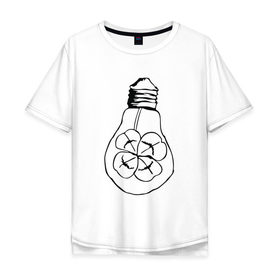 Мужская футболка хлопок Oversize с принтом Лампочка Клевер в Тюмени, 100% хлопок | свободный крой, круглый ворот, “спинка” длиннее передней части | 