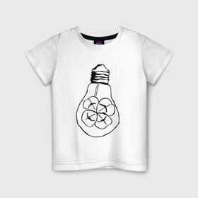 Детская футболка хлопок с принтом Лампочка Клевер в Тюмени, 100% хлопок | круглый вырез горловины, полуприлегающий силуэт, длина до линии бедер | Тематика изображения на принте: 