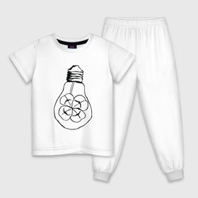 Детская пижама хлопок с принтом Лампочка Клевер в Тюмени, 100% хлопок |  брюки и футболка прямого кроя, без карманов, на брюках мягкая резинка на поясе и по низу штанин
 | Тематика изображения на принте: 