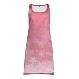 Платье-майка 3D с принтом Сакура в Тюмени, 100% полиэстер | полуприлегающий силуэт, широкие бретели, круглый вырез горловины, удлиненный подол сзади. | japan | sakura | вишня | розовый | сакура | цветок | цветы | япония