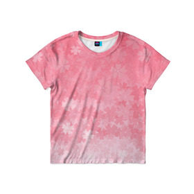 Детская футболка 3D с принтом Сакура в Тюмени, 100% гипоаллергенный полиэфир | прямой крой, круглый вырез горловины, длина до линии бедер, чуть спущенное плечо, ткань немного тянется | japan | sakura | вишня | розовый | сакура | цветок | цветы | япония