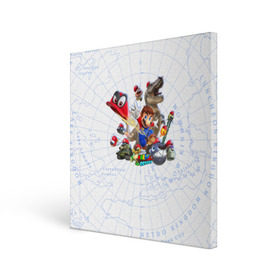 Холст квадратный с принтом Марио в Тюмени, 100% ПВХ |  | Тематика изображения на принте: mario | nintendo | игра | луиджи | марио | нинтендо