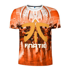 Мужская футболка 3D спортивная с принтом FNATIC CS GO в Тюмени, 100% полиэстер с улучшенными характеристиками | приталенный силуэт, круглая горловина, широкие плечи, сужается к линии бедра | counter strike | cs | cs go | fnatic | global | go.offensive | шутер