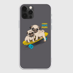Чехол для iPhone 12 Pro Max с принтом Street skate PUPS в Тюмени, Силикон |  | домашние животные | мопс | пес | песик | собака | собачка