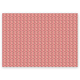 Поздравительная открытка с принтом Мопсики на розовом в Тюмени, 100% бумага | плотность бумаги 280 г/м2, матовая, на обратной стороне линовка и место для марки
 | домашние животные | мопс | пес | песик | собака | собачка