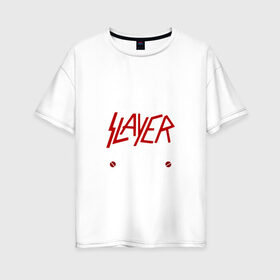 Женская футболка хлопок Oversize с принтом Я прост хочу слушать Slayer в Тюмени, 100% хлопок | свободный крой, круглый ворот, спущенный рукав, длина до линии бедер
 | Тематика изображения на принте: slayer | группа | гэри холт | керри кинг | метал | музыка | песни | пол бостаф | рок | слаер | слайер | слеар | слеер | слейр | слеяр | том арайа | трэш | тяжелый | хеви