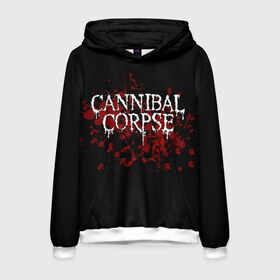 Мужская толстовка 3D с принтом Cannibal Corpse в Тюмени, 100% полиэстер | двухслойный капюшон со шнурком для регулировки, мягкие манжеты на рукавах и по низу толстовки, спереди карман-кенгуру с мягким внутренним слоем. | cannibal corpse | logo | metal | music | rock | лого | логотип | метал | музыка | рок
