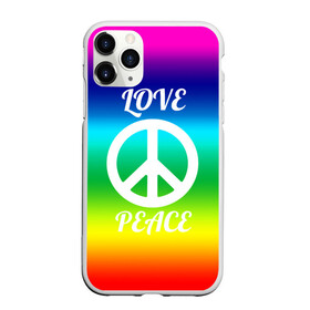 Чехол для iPhone 11 Pro матовый с принтом Love and Peace в Тюмени, Силикон |  | Тематика изображения на принте: любовь и мир | мир | хиппи