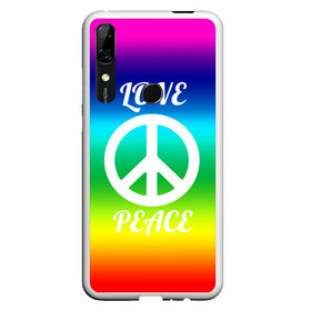 Чехол для Honor P Smart Z с принтом Love and Peace в Тюмени, Силикон | Область печати: задняя сторона чехла, без боковых панелей | любовь и мир | мир | хиппи