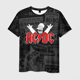 Мужская футболка 3D с принтом AC/DC в Тюмени, 100% полиэфир | прямой крой, круглый вырез горловины, длина до линии бедер | Тематика изображения на принте: ас | ац | диси | дс | дц | исидиси | эйси