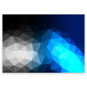 Поздравительная открытка с принтом Gray&Blue collection abstract в Тюмени, 100% бумага | плотность бумаги 280 г/м2, матовая, на обратной стороне линовка и место для марки
 | Тематика изображения на принте: abstraction | geometry | polygon | абстракция | геометрия | грань | краски | кубик | кубики | линии | мозаика | полигон | разноцветные | ребро | текстура | тени | узор