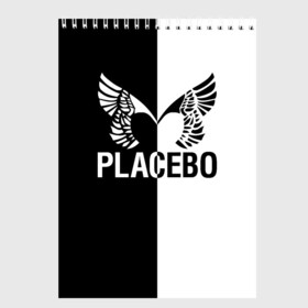 Скетчбук с принтом Placebo в Тюмени, 100% бумага
 | 48 листов, плотность листов — 100 г/м2, плотность картонной обложки — 250 г/м2. Листы скреплены сверху удобной пружинной спиралью | placebo | альтернативный | инди | индирок | плацебо | рок