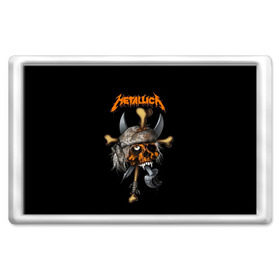 Магнит 45*70 с принтом Metallica в Тюмени, Пластик | Размер: 78*52 мм; Размер печати: 70*45 | 