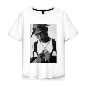 Мужская футболка хлопок Oversize с принтом 2pac в Тюмени, 100% хлопок | свободный крой, круглый ворот, “спинка” длиннее передней части | 2pac | hip hop тупак | rap