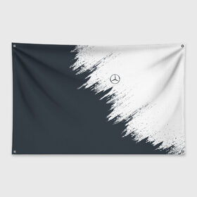 Флаг-баннер с принтом Mercedes в Тюмени, 100% полиэстер | размер 67 х 109 см, плотность ткани — 95 г/м2; по краям флага есть четыре люверса для крепления | amg | car | mercedes | race | авто | гонки | краска | марка | машина | мерс | мерседес