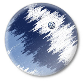 Значок с принтом Volkswagen в Тюмени,  металл | круглая форма, металлическая застежка в виде булавки | car | race | volkswagen | авто | гонки | краска | марка | машина | фольксваген