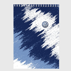 Скетчбук с принтом Volkswagen в Тюмени, 100% бумага
 | 48 листов, плотность листов — 100 г/м2, плотность картонной обложки — 250 г/м2. Листы скреплены сверху удобной пружинной спиралью | car | race | volkswagen | авто | гонки | краска | марка | машина | фольксваген