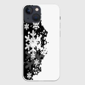 Чехол для iPhone 13 mini с принтом Снежные узоры в Тюмени,  |  | black | christmas | new year | pattern | white | абстракция | зима | новый год | рождество | снег | снежинки | узор | черно белые