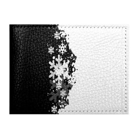 Обложка для студенческого билета с принтом Снежные узоры в Тюмени, натуральная кожа | Размер: 11*8 см; Печать на всей внешней стороне | black | christmas | new year | pattern | white | абстракция | зима | новый год | рождество | снег | снежинки | узор | черно белые