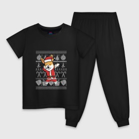 Детская пижама хлопок с принтом Год собаки в Тюмени, 100% хлопок |  брюки и футболка прямого кроя, без карманов, на брюках мягкая резинка на поясе и по низу штанин
 | дед мороз | ёлка | новый год | собака