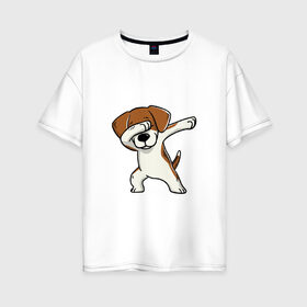 Женская футболка хлопок Oversize с принтом Год собаки в Тюмени, 100% хлопок | свободный крой, круглый ворот, спущенный рукав, длина до линии бедер
 | год собаки | даб 