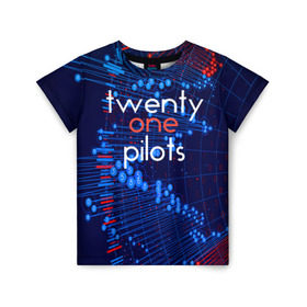Детская футболка 3D с принтом TWENTY ONE PILOTS MUSIC LIFE в Тюмени, 100% гипоаллергенный полиэфир | прямой крой, круглый вырез горловины, длина до линии бедер, чуть спущенное плечо, ткань немного тянется | rock | t.o.p. | top | twenty one pilots | рок