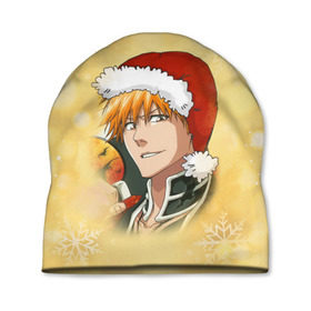 Шапка 3D с принтом Happy New Bleach! в Тюмени, 100% полиэстер | универсальный размер, печать по всей поверхности изделия | bleach | блич | ичиго | куросаки ичиго