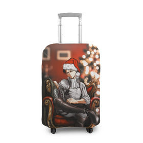 Чехол для чемодана 3D с принтом Атака Санты в Тюмени, 86% полиэфир, 14% спандекс | двустороннее нанесение принта, прорези для ручек и колес | levi | аккерман | атака титанов | леви | новый год | ривай