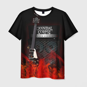 Мужская футболка 3D с принтом Cannibal Corpse в Тюмени, 100% полиэфир | прямой крой, круглый вырез горловины, длина до линии бедер | cannibal corpse | logo | metal | music | rock | лого | логотип | метал | музыка | рок